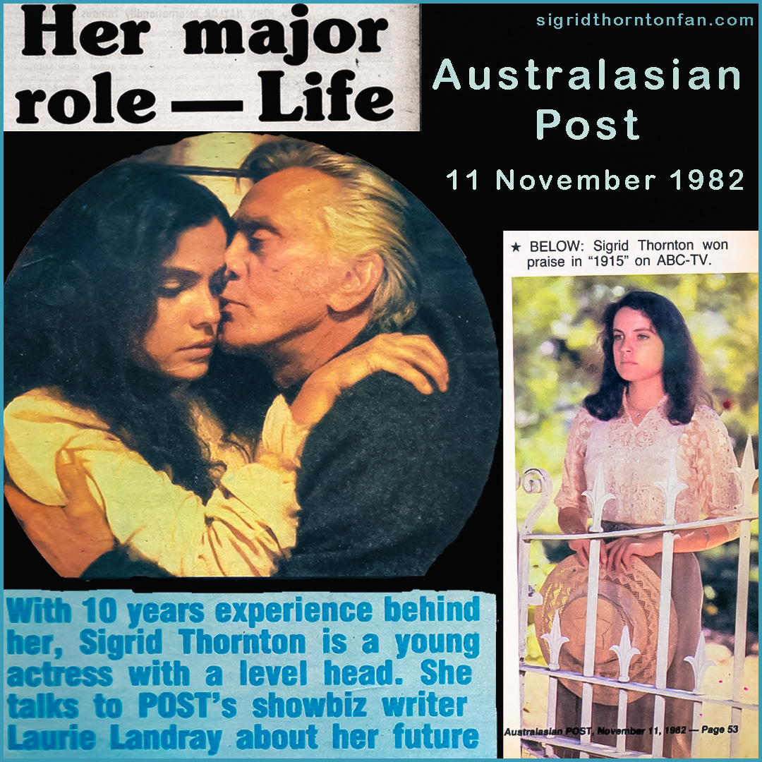 Sigrid Thornton Australasian Post Nov 11 1982