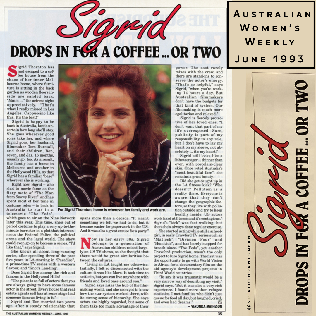 Australian Women&apos;s Weekly June 1993 Sigrid Drops In for a Coffee..or Two