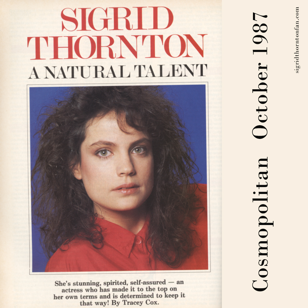 Sigrid Thornton Cosmopolitan Oct 1987 