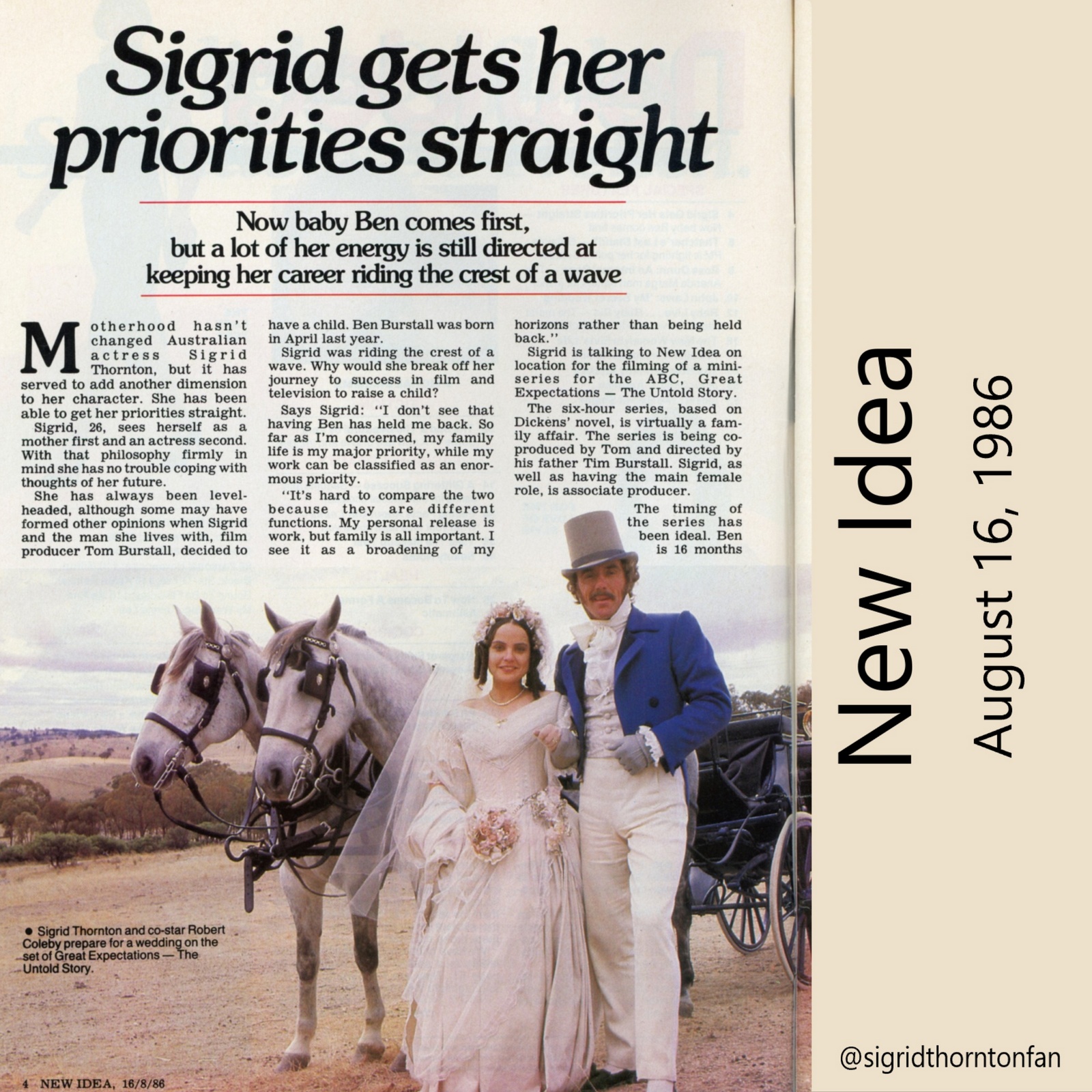 New Idea Aug 16, 1986 Sigrid gets her priorities straight