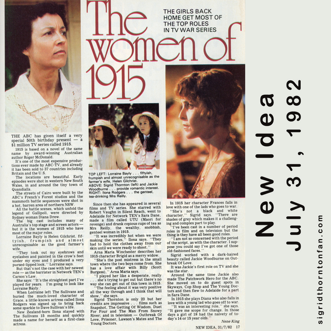 1915 New Idea July 31 1982 Sigrid Thornton