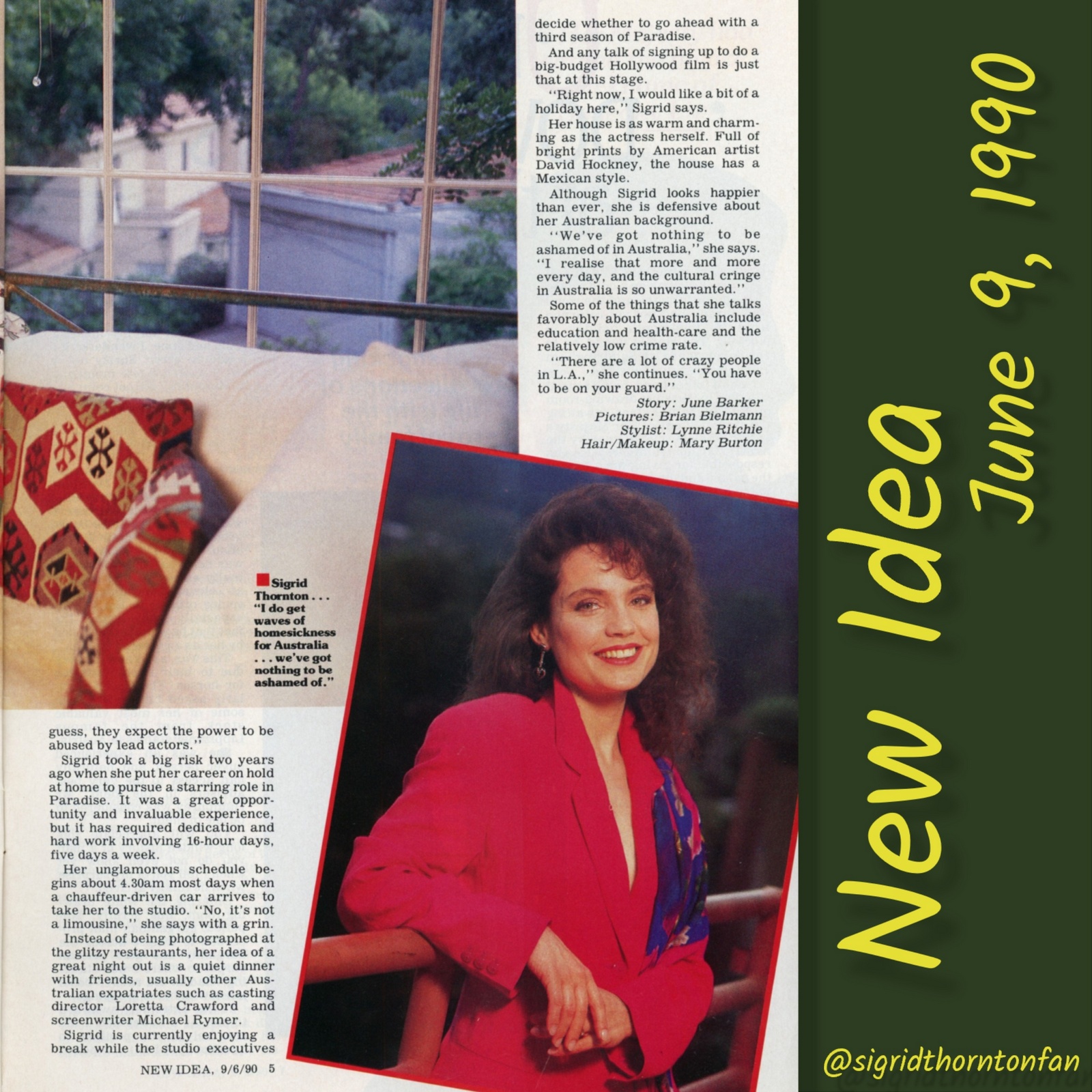 New Idea June 9, 1990 - Sigrid Settles in LA