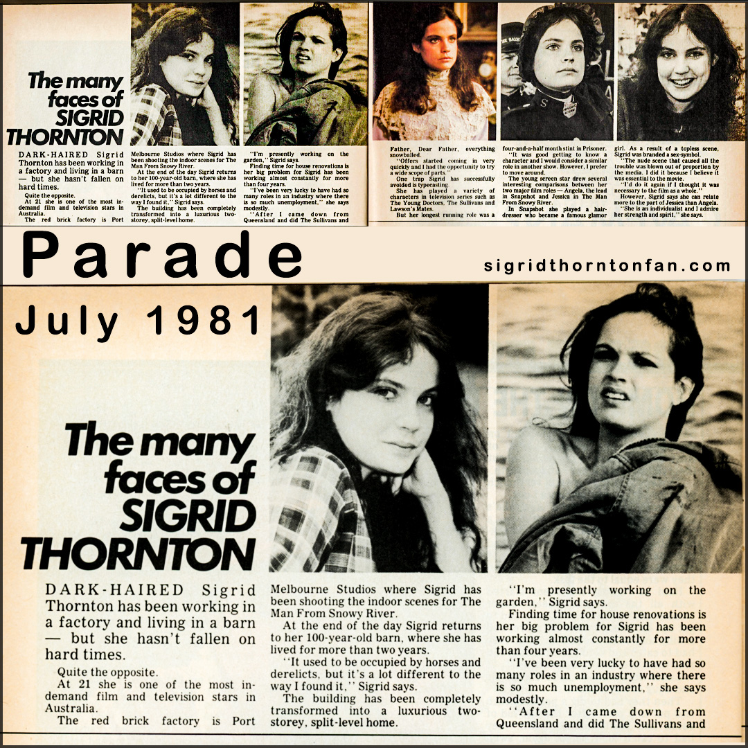 Parade July 1981 Sigrid Thornton