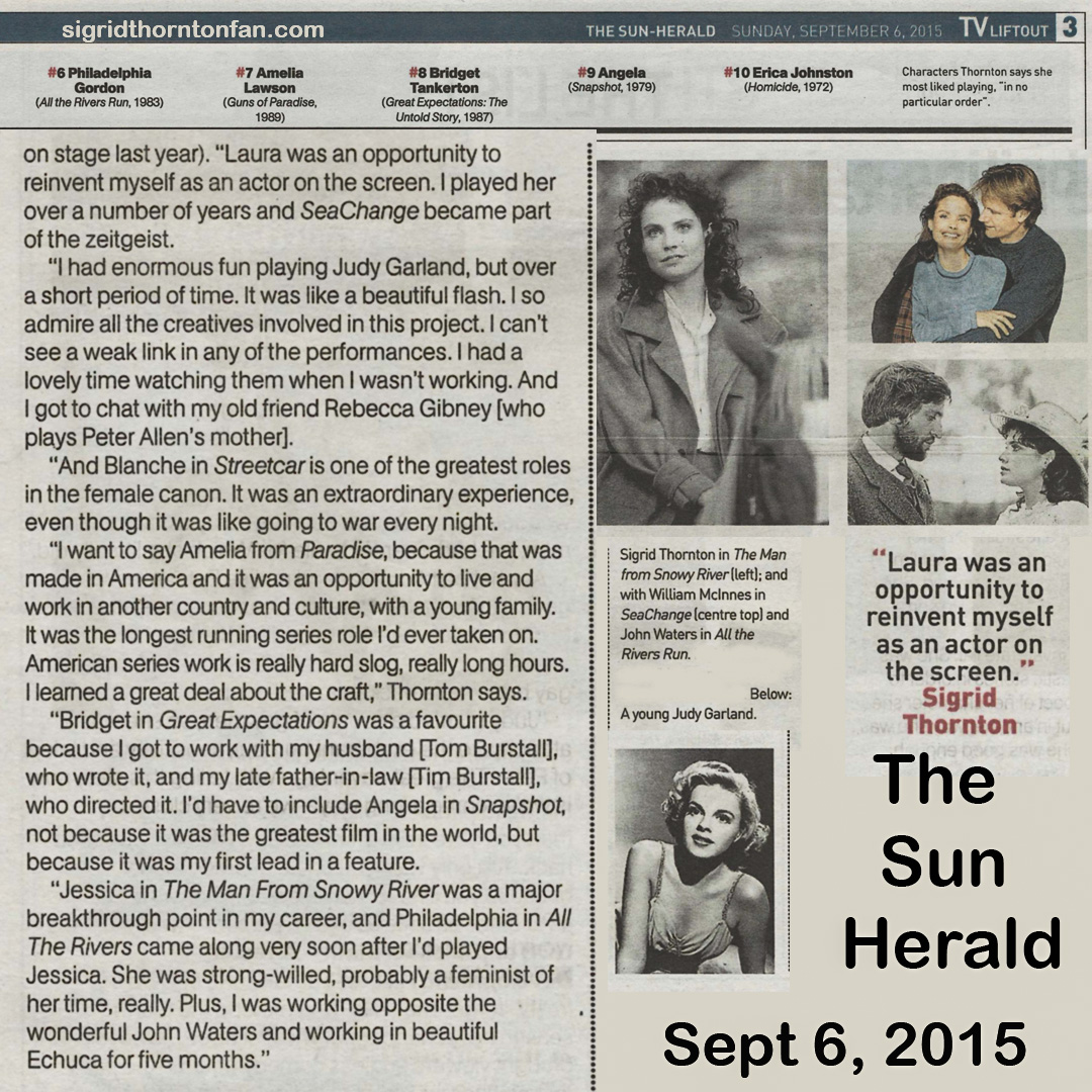 Sigrid Thornton Sun Herald Sept 6 2015