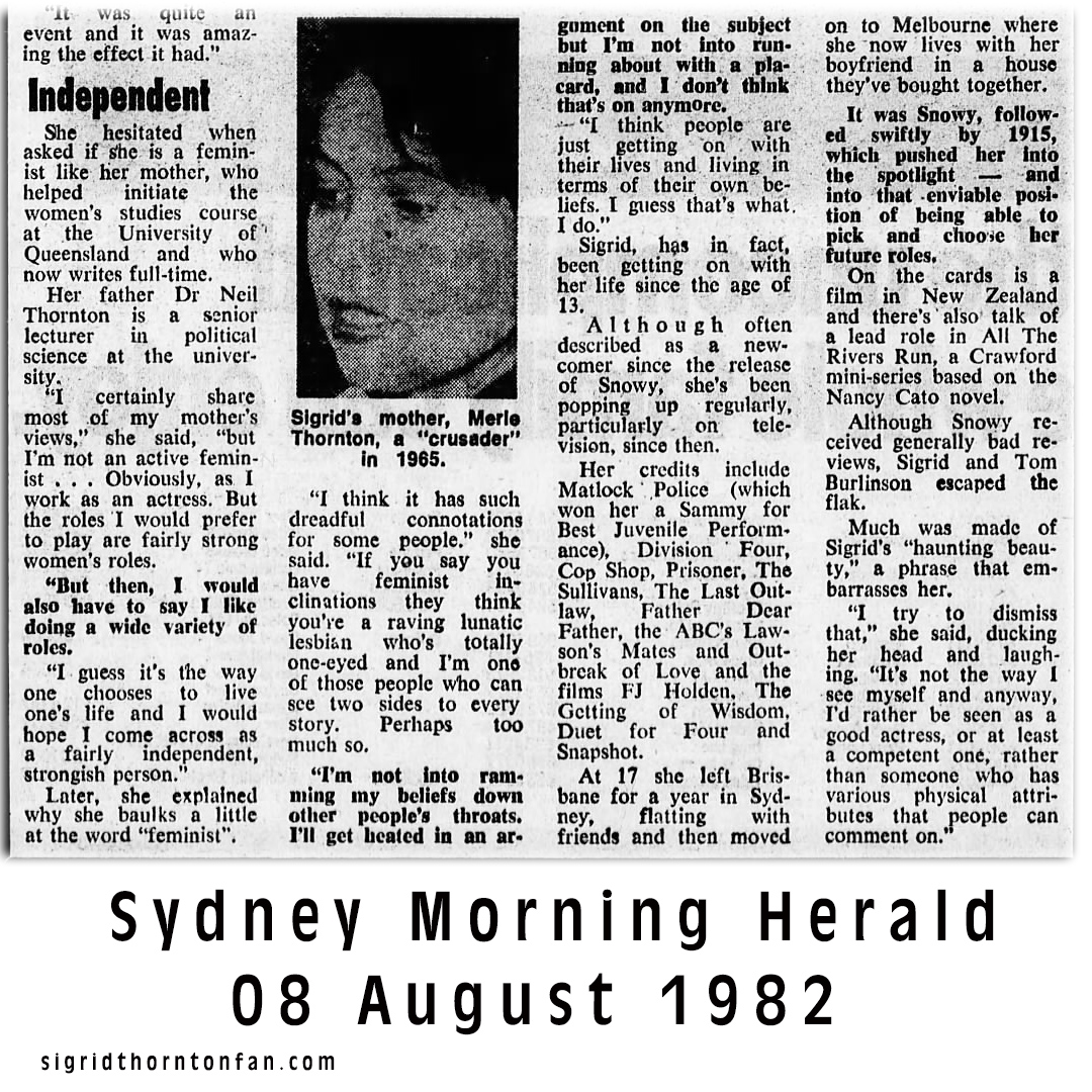 Sydney Morning Herald 08 Aug 1982