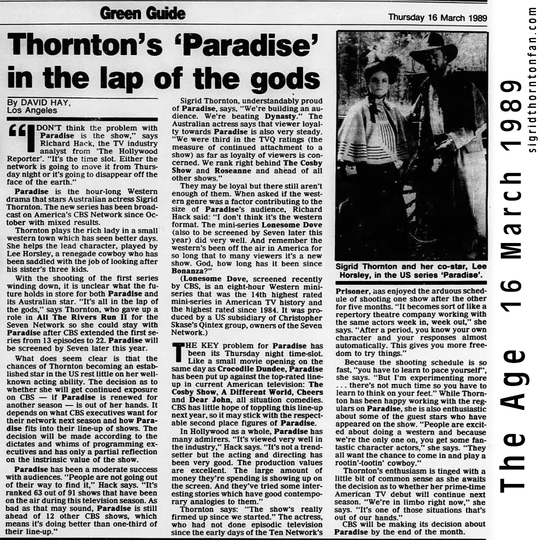 Thornton&apos;s Paradise in the lap of the gods