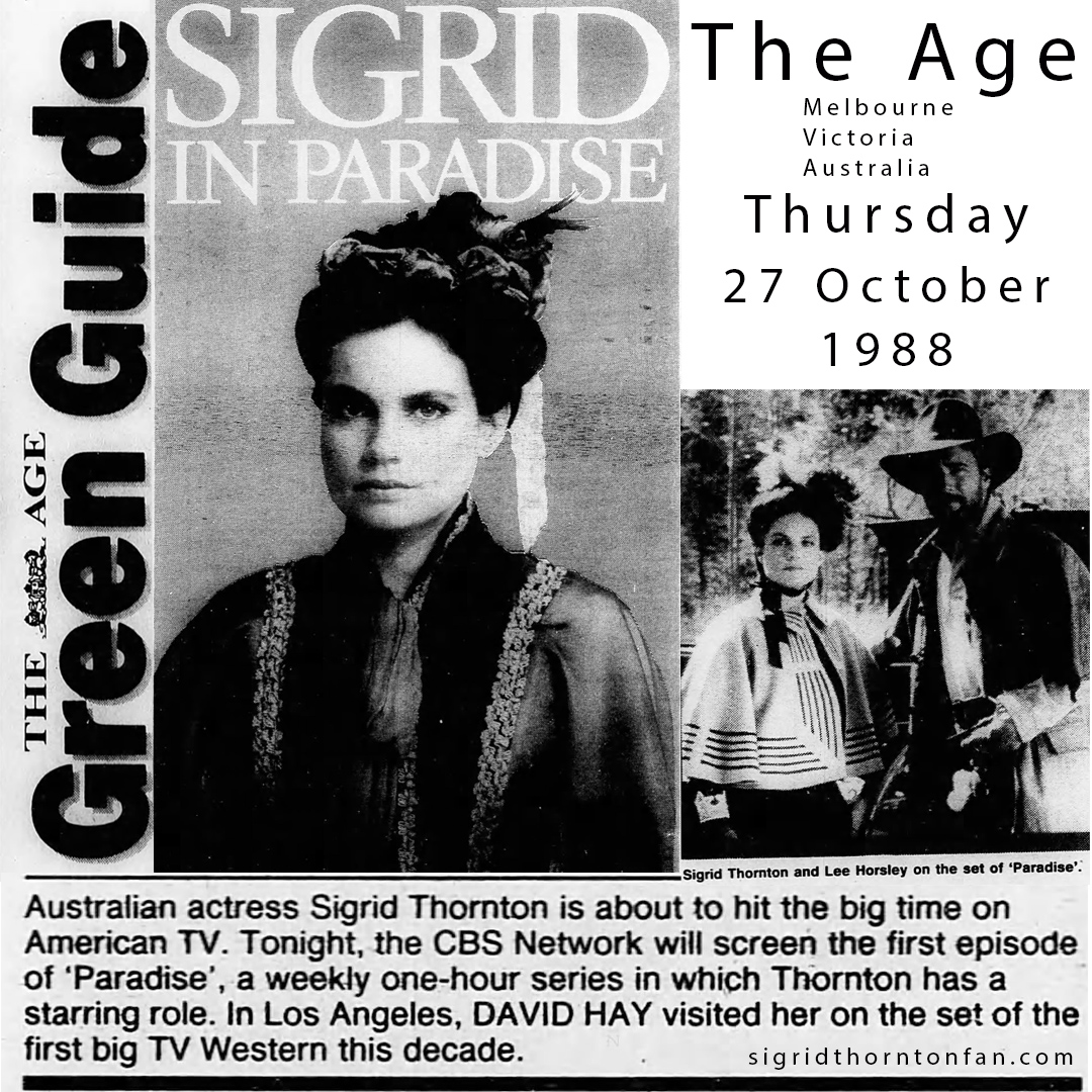 Sigrid Thornton The Age 27 Oct 1988