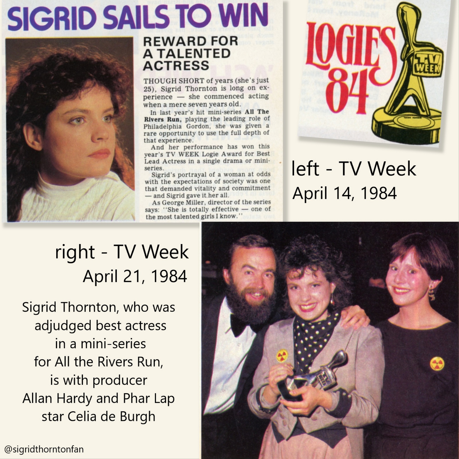 TV  Week April 14 &amp; 24, 1984 - Sigrid Sails to Win