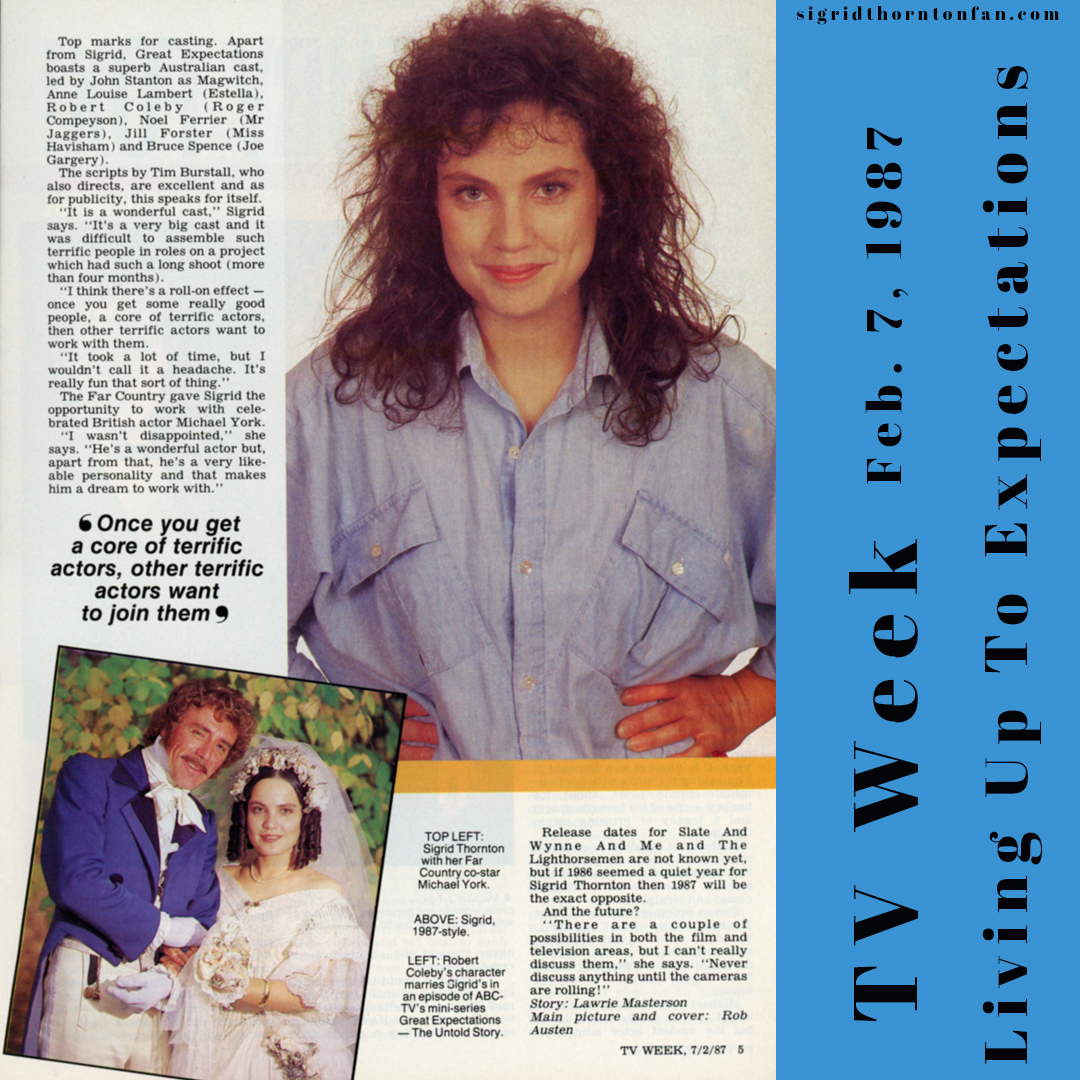 TV Week Feb 7, 1987 Sigrid Thornton