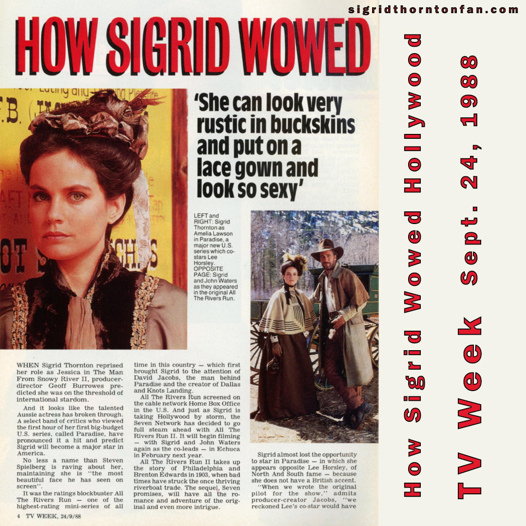 Sigrid Thornton TV Week Sept 24 1988