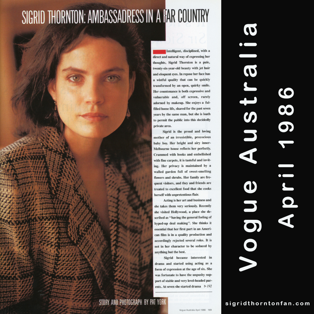 Sigrid Thornton Vogue 1986