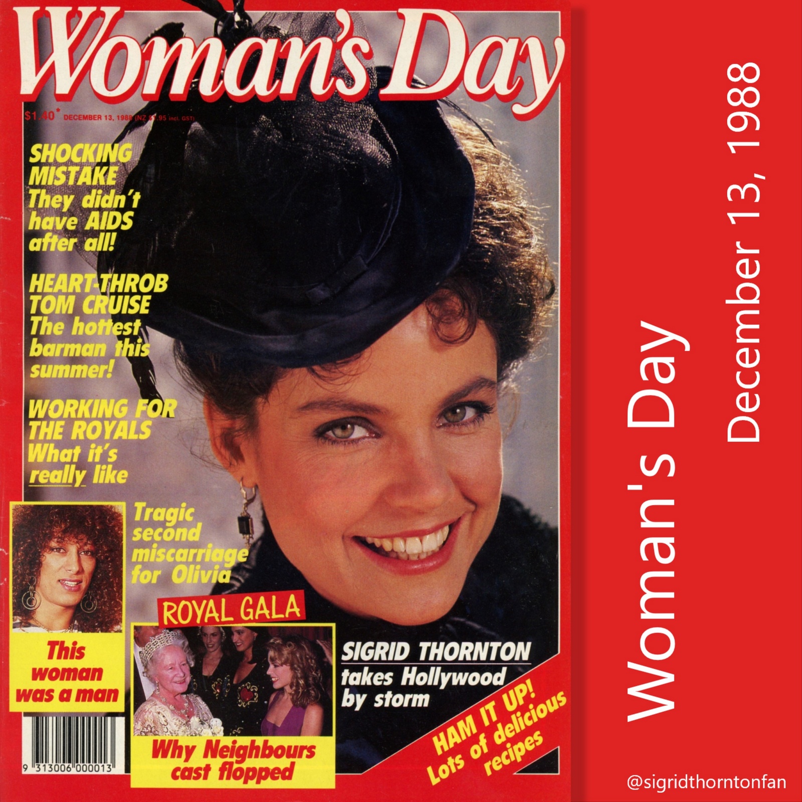 Sigrid Thornton - Woman&apos;s Day Dec 13, 1988