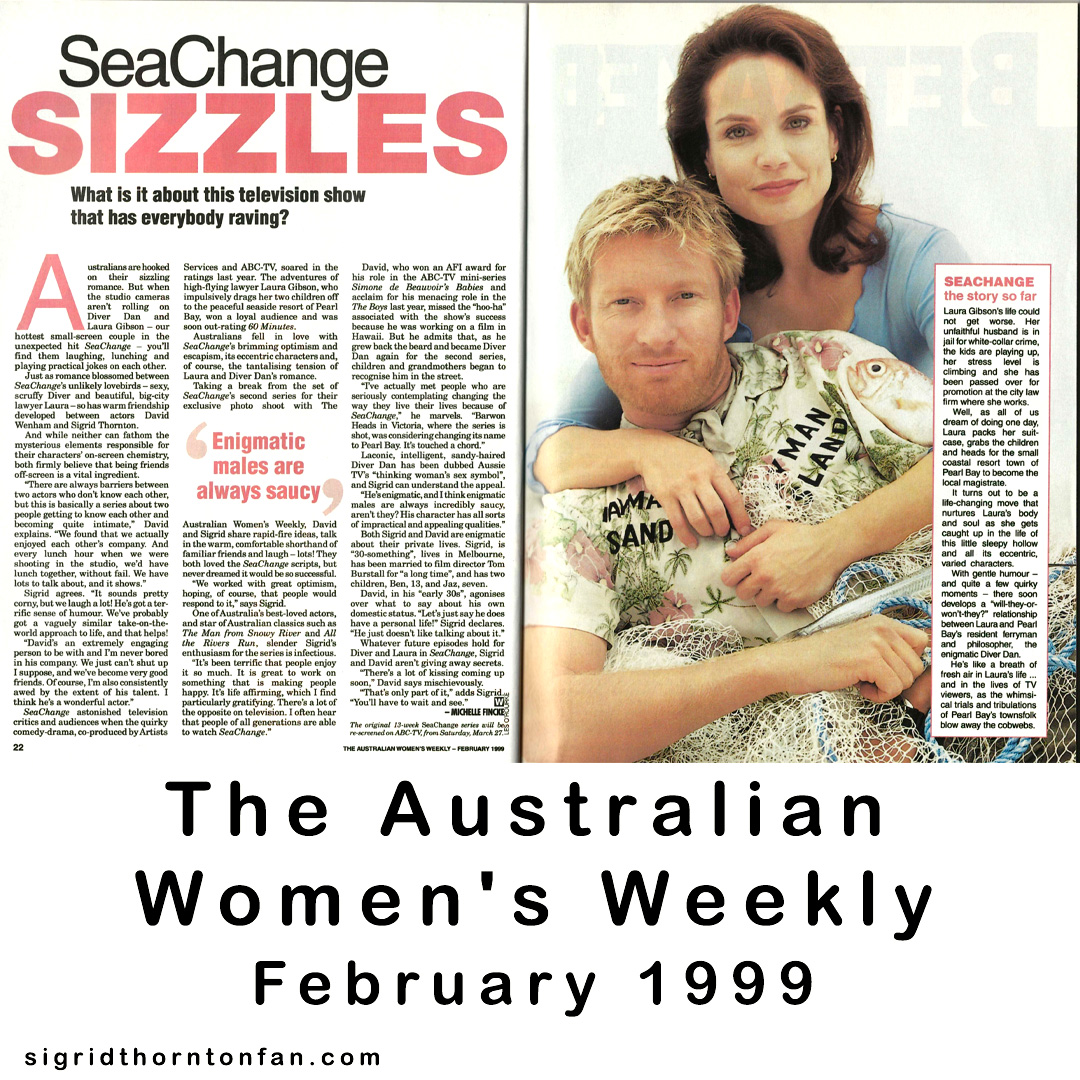 Australian Women&apos;s Weekly SeaChange Sigrid Thornton David Wenham
